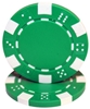 Roll of 50 green dice poker chips, 11.5 g each