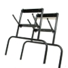 Close-up of black folding metal legs for Legacy poker table