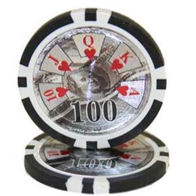 Picture of 12302 Benjamin Franklin poker chips set 500ocs -14gr -Tournament