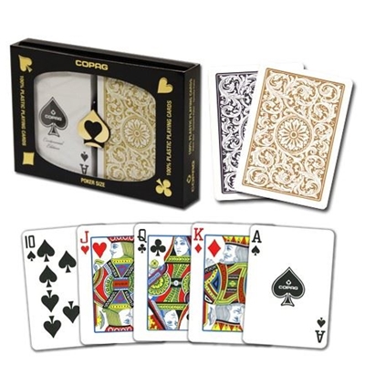 Picture of 11220 Duopack Copag    POKER     REGULIER   GOLD/BLACK