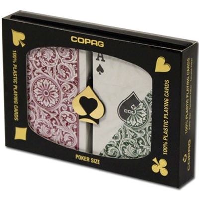 Picture of 11224 Duopack Copag    POKER     REGULIER   BURGUNDY/ GREEN