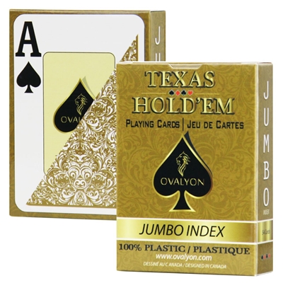 Picture of Jeu de cartes 100% plastique -Ovalyon / Jumbo / Gold