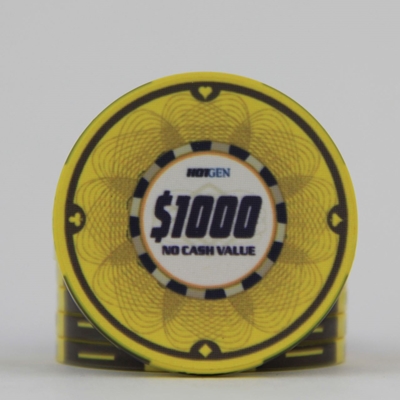 Picture of 12639--Ceramic Poker chip HotGen $1000/roll of 25