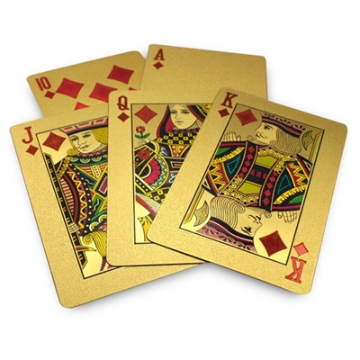 Picture of 10040 - Decorative golden plated playing card 24K with wooden box
