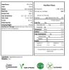 White coconut oil nutrition label
