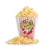 Popcorn box filled with popped popcorn
