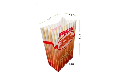 Picture of 100 Pack 1.5oz Empty Popcorn Bags with Flat Bottom