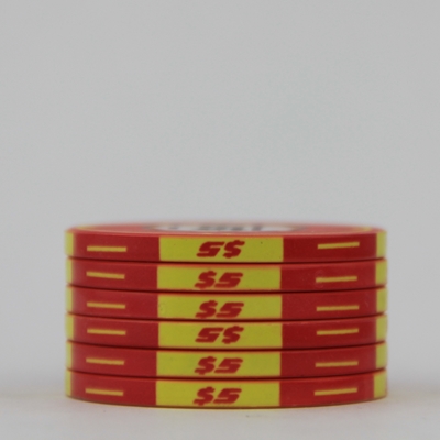 Picture of 12633-Ceramic Poker chip HotGen $5 /roll of 25