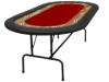 Supreme 96-inch poker table with red felt surface, wooden racetrack and cup holders