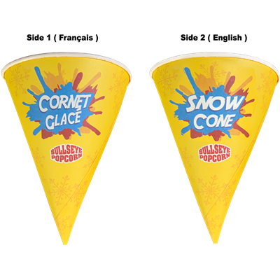 Picture of 6 oz Waxed Snow Cone Cups – Bullseye Popcorn (Pack of 100)