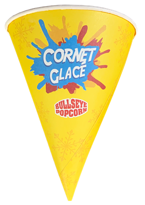 Picture of 6 oz Waxed Snow Cone Cups – Bullseye Popcorn (Pack of 100)