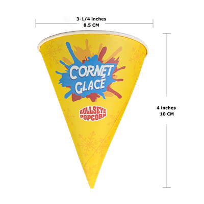 Picture of 6 oz Waxed Snow Cone Cups – Bullseye Popcorn (Pack of 100)