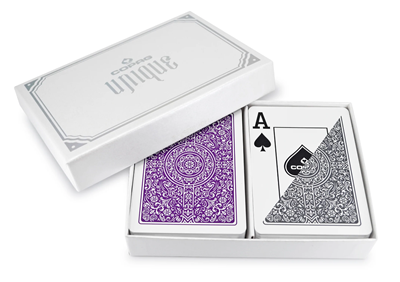 Picture of 11237  DuoPack Copag Unique 100% Plastic - Purple & Grey - Poker - Jumbo Index