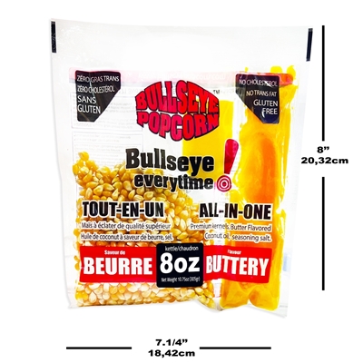 Picture of 70208 Bullseye Popcorn Tri-pak 8oz  Box of 24 pcs