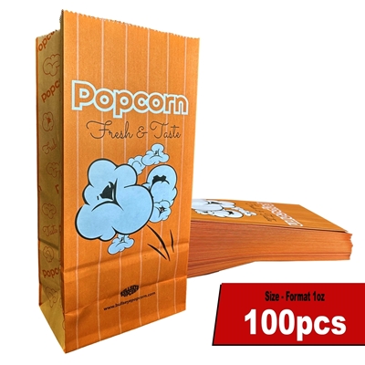 Picture of 70071-100-   Popcorn bags 1oz with flat bottom -100 pcs
